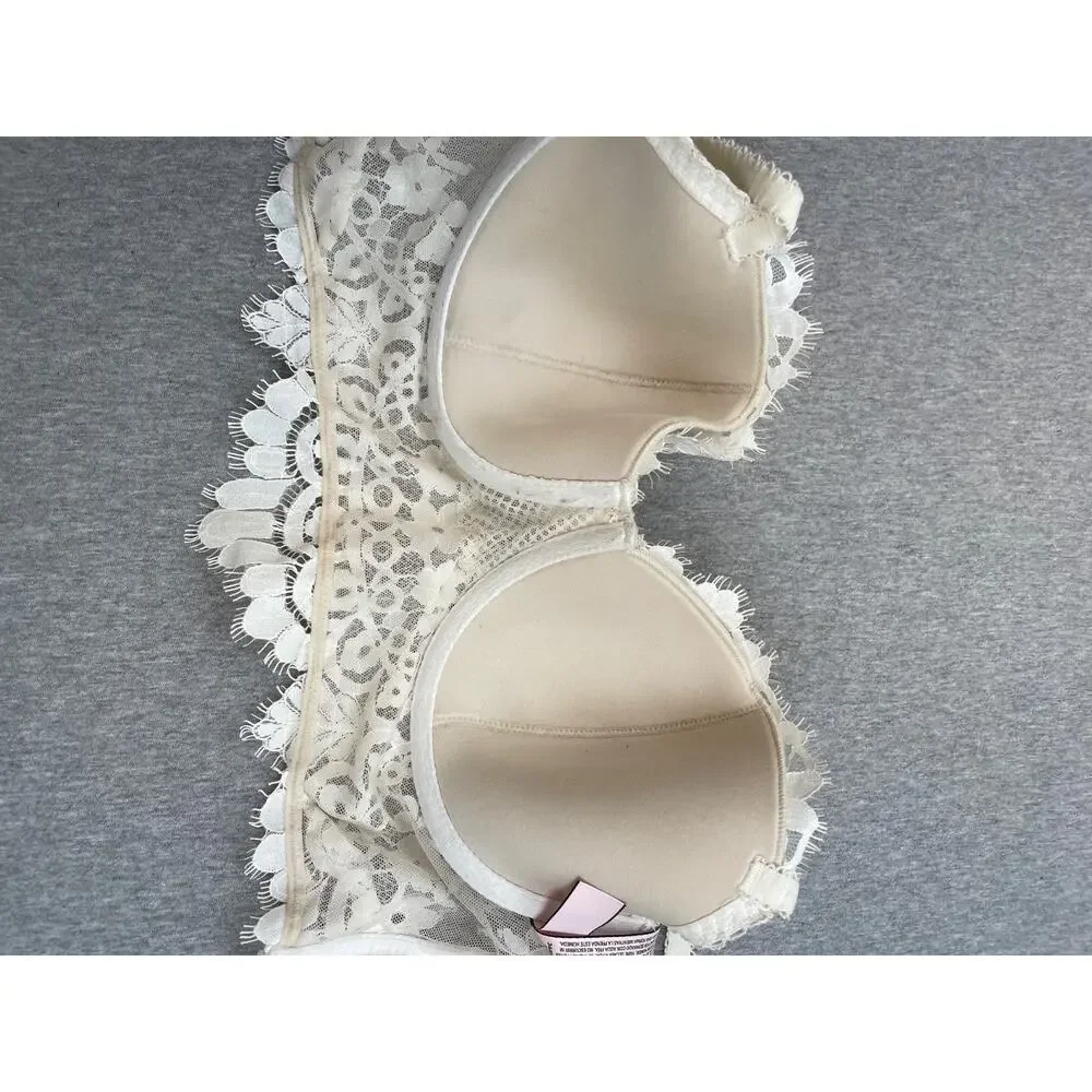 Victoria's Secret Bra Womens 34D Boho Floral Embroidery Dream Angels Lined Demi - Picture 4 of 6